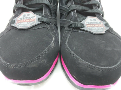 Womens Skechers Work Alloy Toe Slip Resistant EH Synergy Sandlot Black/Pink