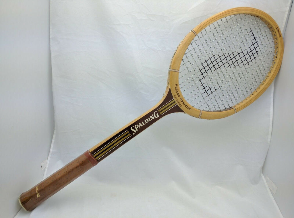 Raquette de tennis vintage en bois SPALDING d'occasion Richard 'pancho' Gonzalez signature *État vintage cool !* - France Raquette de tennis vintage en bois SPALDING d'occasion Richard 'pancho' Gonzalez signature *État vintage cool !* - France