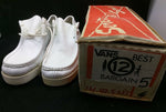 RARE Vintage Vans Dress Shoes White Moc Toe Leather Lace USA Made moccasin 6.5