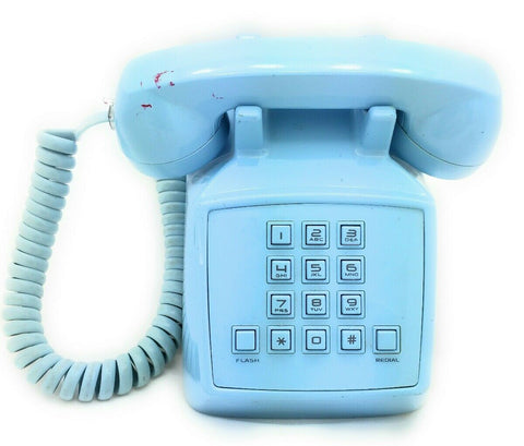 4" Blue Mini Phone miniature desk table Touchtone Telephone Polyconcept vintage